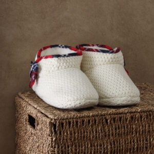 Pantufla Bota Con Moña