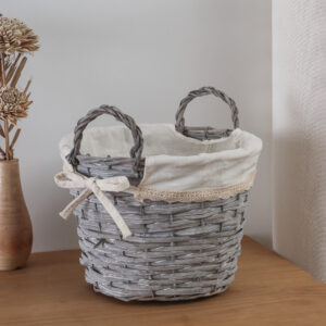 Canasto Trenzado Gris 20x16