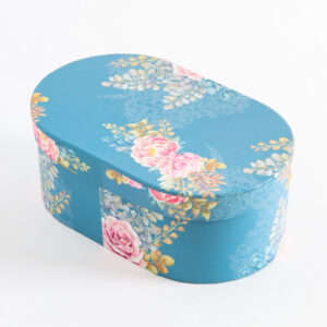 Alternative view of Caja Oval Flores Grande
