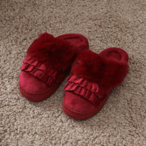 Pantufla Piel Con Ruff