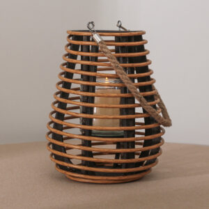 Fanal De Bamboo Con Asa De Yute