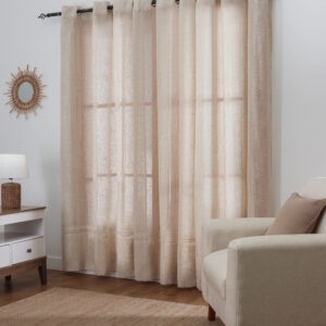 Cortina Con Aros Rústica Con Cordón