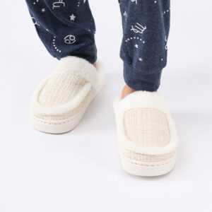 Pantufla Abierta Con Piel