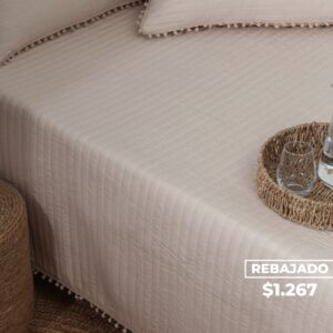 Set Colcha Bellagio Con Pompones 240x270