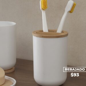 Porta Cepillo Con Bamboo