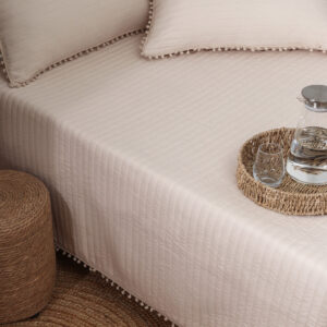 Set Colcha Bellagio Con Pompones 240x270