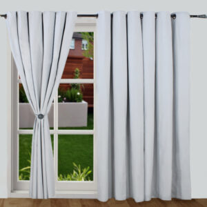Cortina Corta Luz Con Aros Blanco Tiza 130x180