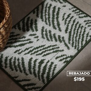 Alfombra De Baño Jacquard Hojas 40x60