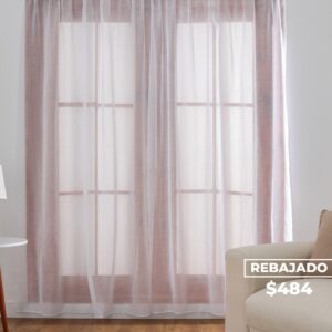 Cortina Rústica Con Cinta 140x250