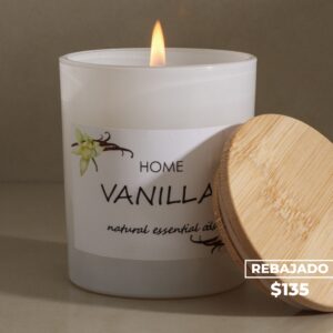 Vela Frasco Con Tapa De Madera