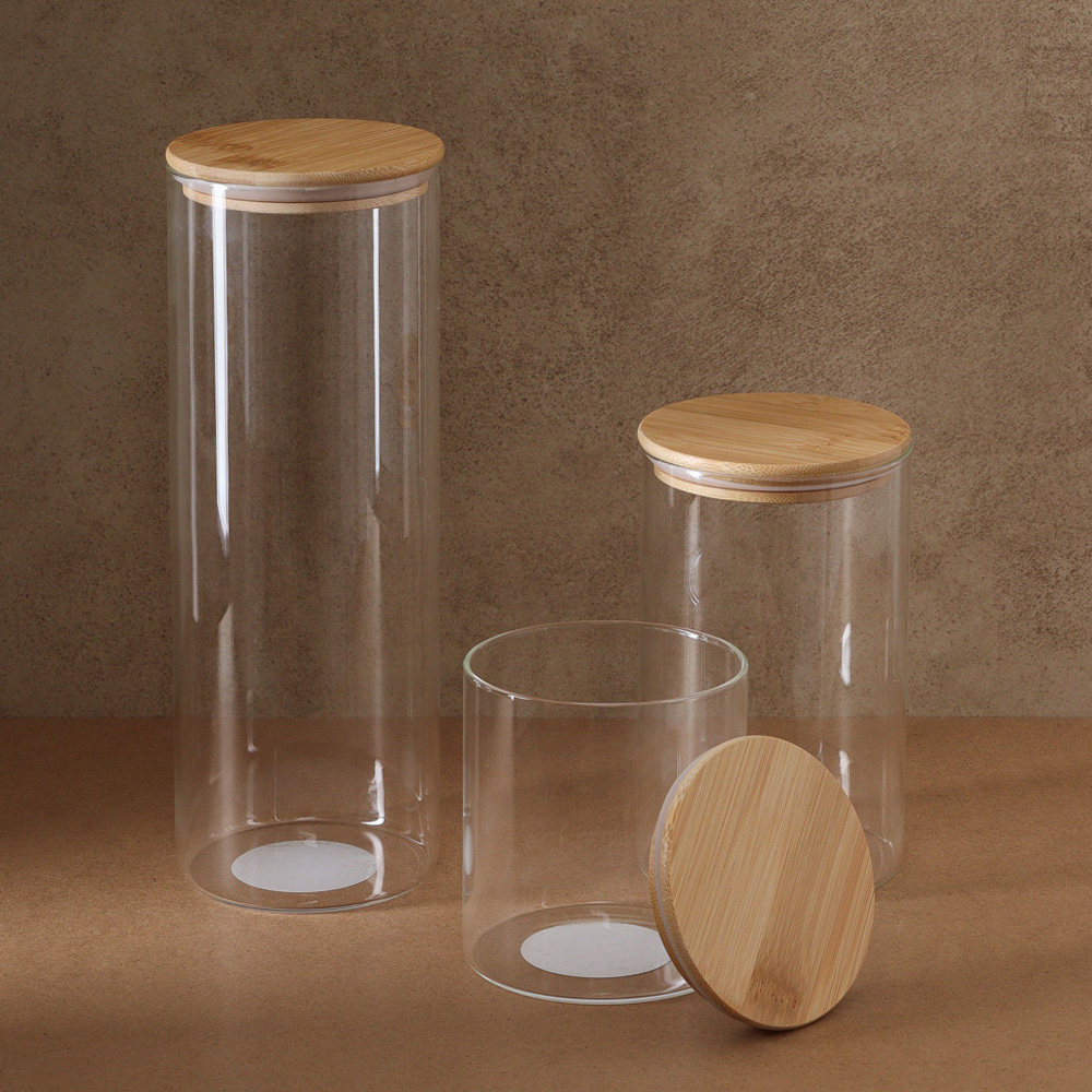 Frasco De Vidrio Con Tapa Bamboo 10