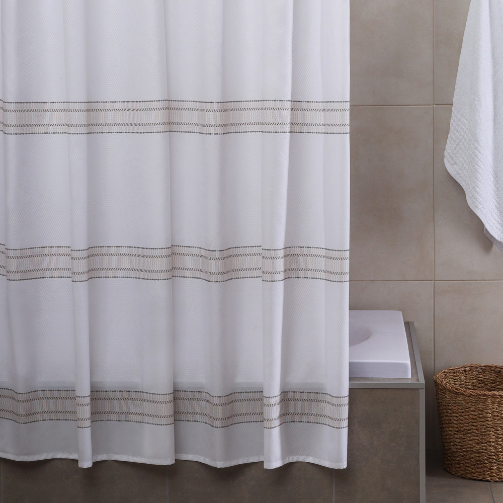 Cortina De Baño Jacquard Estampada 180x180