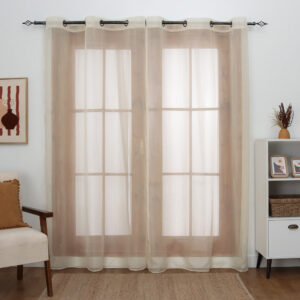 Cortina Volile Liso Con Aros 140x250